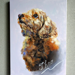 「ワンちゃん全員集合！」犬 絵画 油絵 油彩画 絵 動物 原画 Ｆ８号 あたらしいおともだち】F8 絵画 原画 油絵 油彩 キャンバス 犬 イヌ 猫