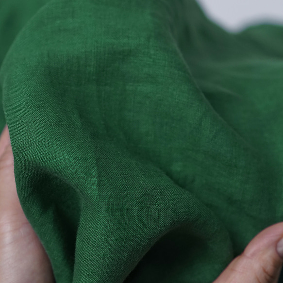 [限量試用品！] 生動迷人的亞麻褶皺襯衫/常磐綠 p019a-tmi1 第11張的照片