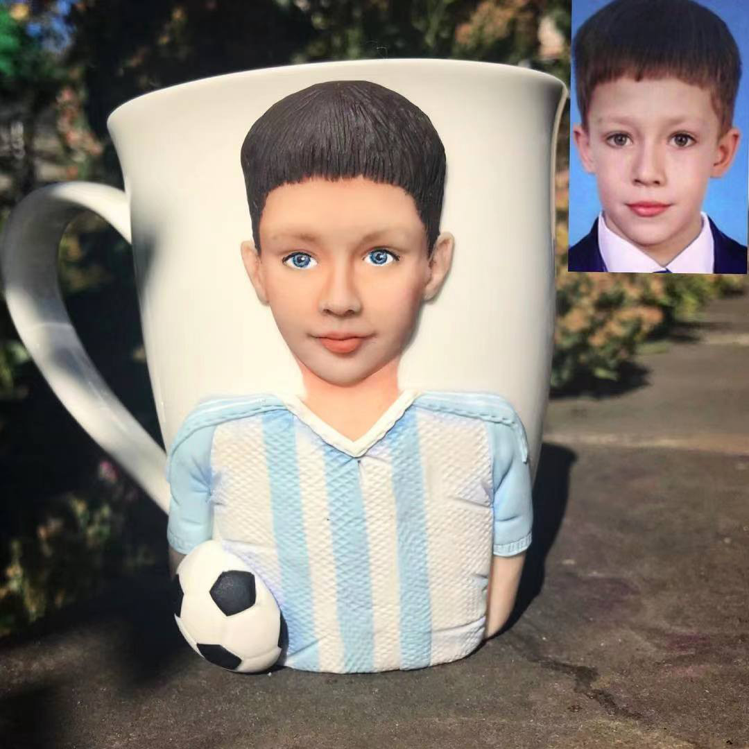 【オーダーメイド】お写真入から コーヒーカップ 3D 似顔絵 肖像画 写真 人形 コップ マグカップ フィギュア 誕生日