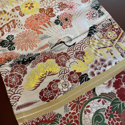 花嫁衣裳の丸帯リメイク　正絹テーブルランナー1537 5枚目の画像