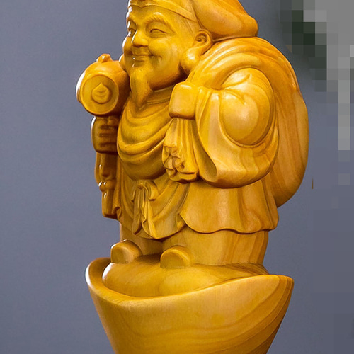 MD*0299 七福神 大黒天神様 木造 木彫り 縁起物 置物 彫刻工芸品