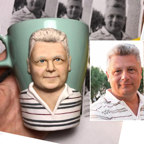 オーダーメイド】お写真入から コーヒーカップ 3D 似顔絵 肖像画 写真