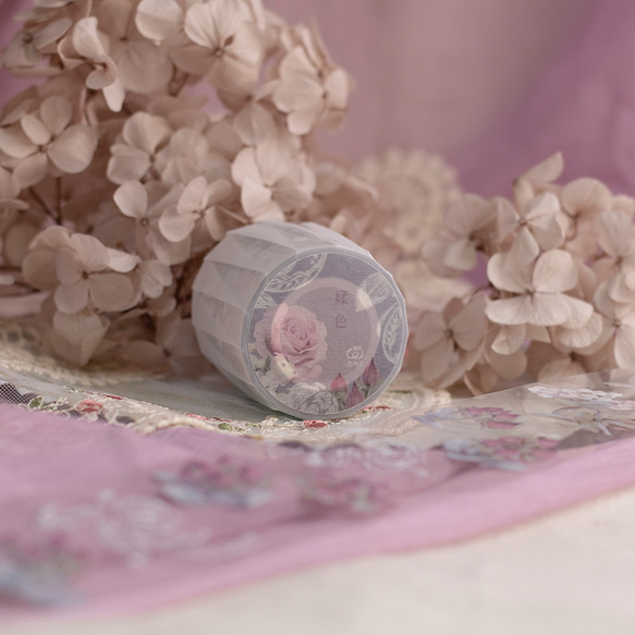 ミルクティー色のバラ ー 5cm クリアPETテープ 1枚目の画像