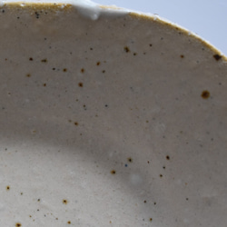 楕円形・オーバル小皿　黄御影土×白失透釉 6枚目の画像