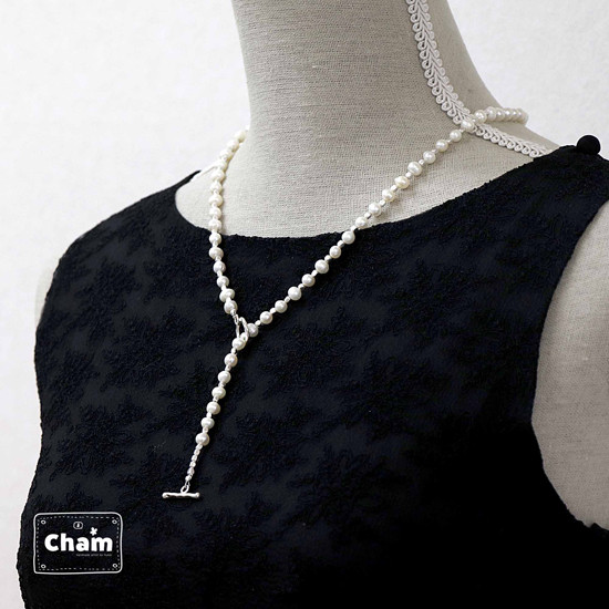 Y字淡水パールネックレス60cm