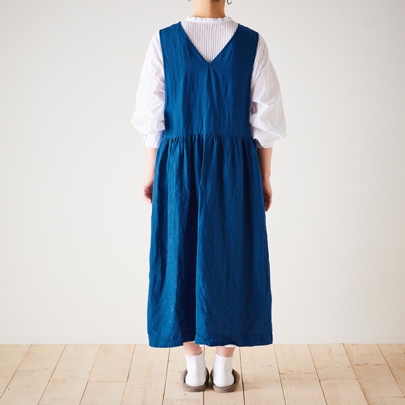 【cocca for】 日に日になじむ、リネンエプロンワンピース《TPO-1046-1E ブラウン》 9枚目の画像