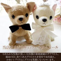 【リニューアル】ウェルカムドール 日本製 手作り チワワ 犬 完成品 2体セット ウェディング 結婚式 ぬいぐるみ 人形 3枚目の画像