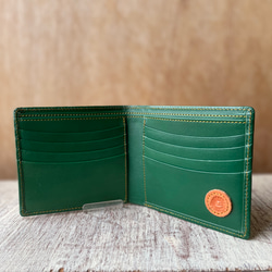 (新色)2つ折り財布　緑　　コインが取り出しやすいです。 3枚目の画像