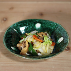 織部・粉引 線深皿】s205 和食器 陶芸 煮物 鉢 取り鉢