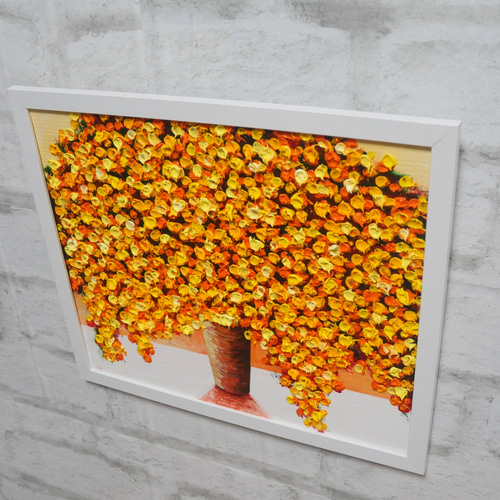 油絵 絵画 ミモザ 【四切木製】 油絵 絵画 ミモザ 【四切木製】 絵画 HR 通販 14123587
