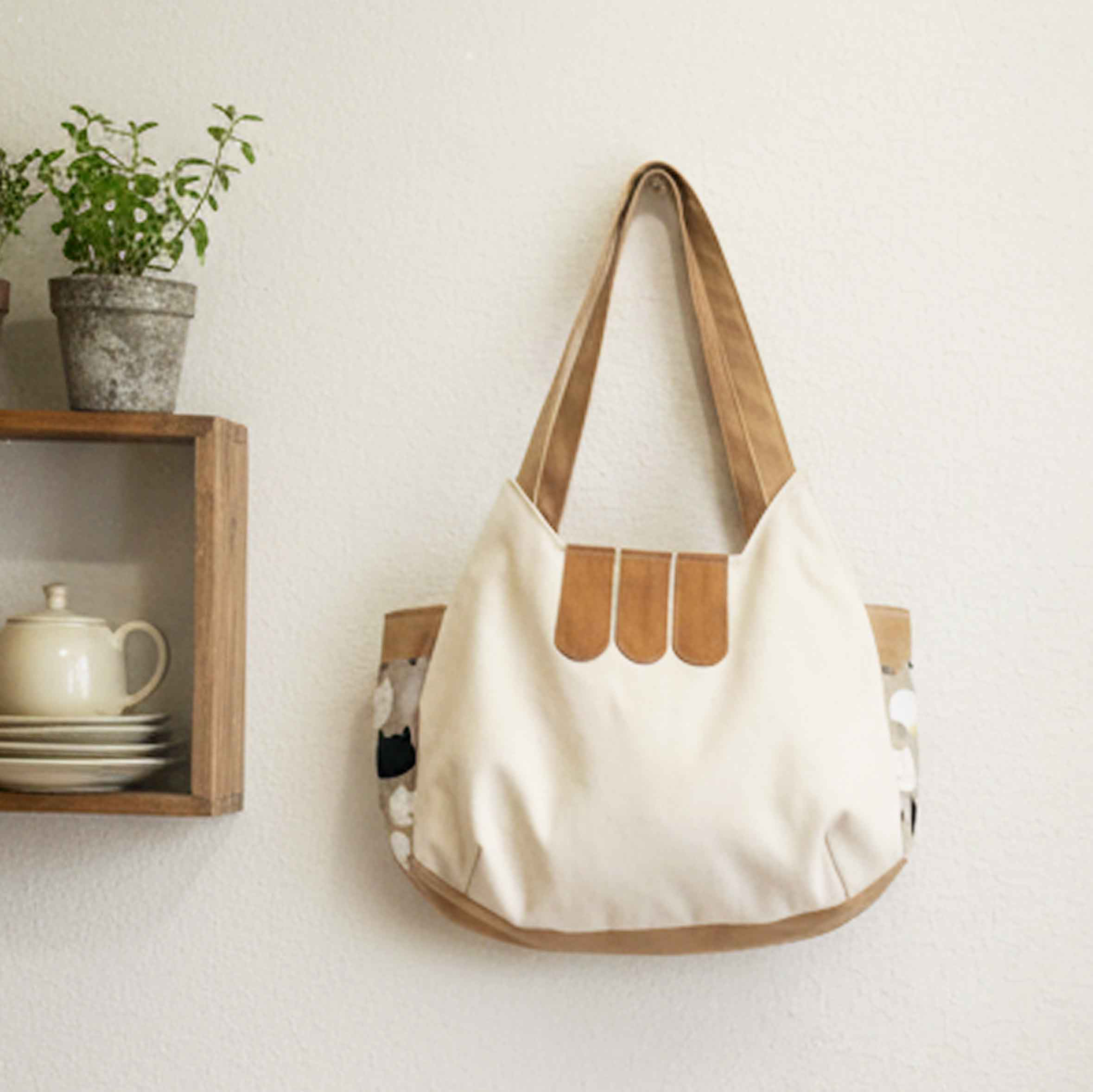 猫の顔トートバッグ トラ柄