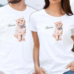 オーダーメイドで作る！メンズ愛猫イラストTシャツ / ネコちゃんの写真を送るだけ！簡単！ 6枚目の画像