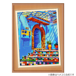 【選べる3枚組ポストカード】モロッコ シャウエンの青い家【作品No.376】 2枚目の画像