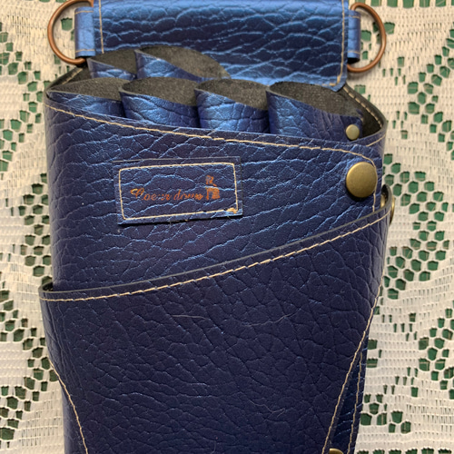 牛革シザーケース ブルー 美容師 理容師 トリマー その他バッグ  