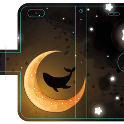 新品送料無料 iPhoneケース 手帳型 クジラと月 1枚目の画像