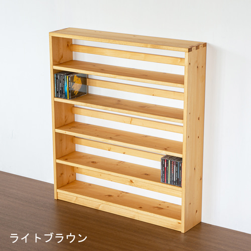 ワイドなCDラック／ミディアムブラウン 棚・シェルフ・ラック SG工房