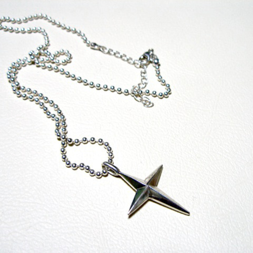 仁尾彫金『プラチナ十字星クロス』ハンドメイド59 ネックレス  