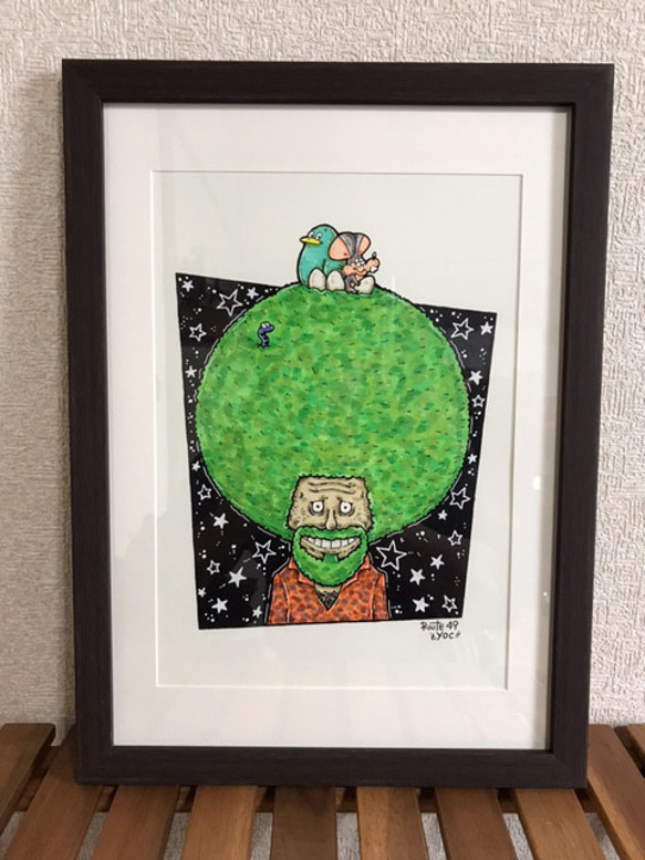 【Green Uncle】　原画　絵　アート　イラスト　マーカー 1枚目の画像