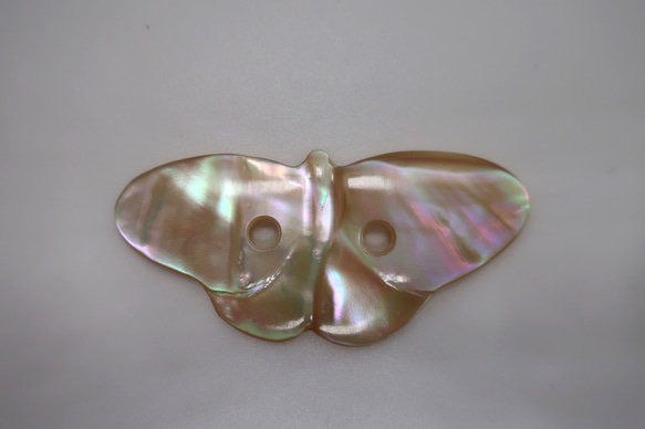 ヘアゴム用　夜光貝ヘアアクセサリー(蝶) 2枚目の画像