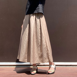 リネン混タフタのギャザースカート 1枚目の画像