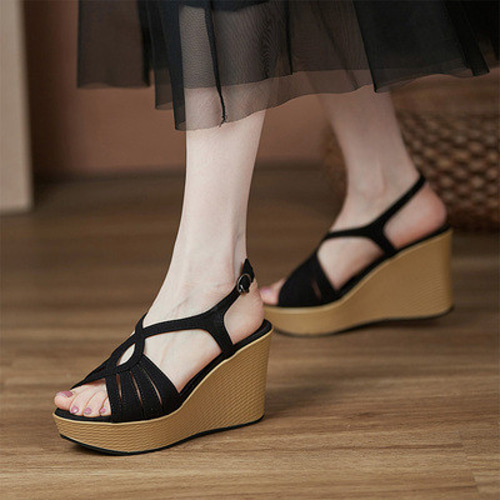 ウェッジソール ウェッジ サンダル レディース 厚底 グルカ サンダル