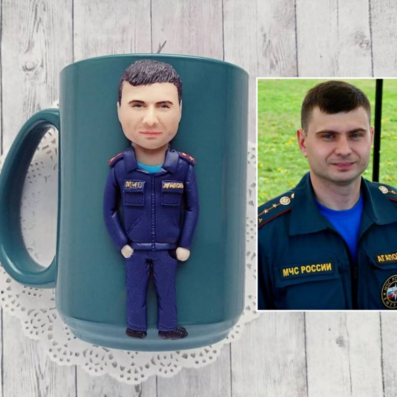 【オーダーメイド】お写真入から コーヒーカップ 3D 似顔絵 肖像画 写真 人形 コップ マグカップ フィギュア 誕生日