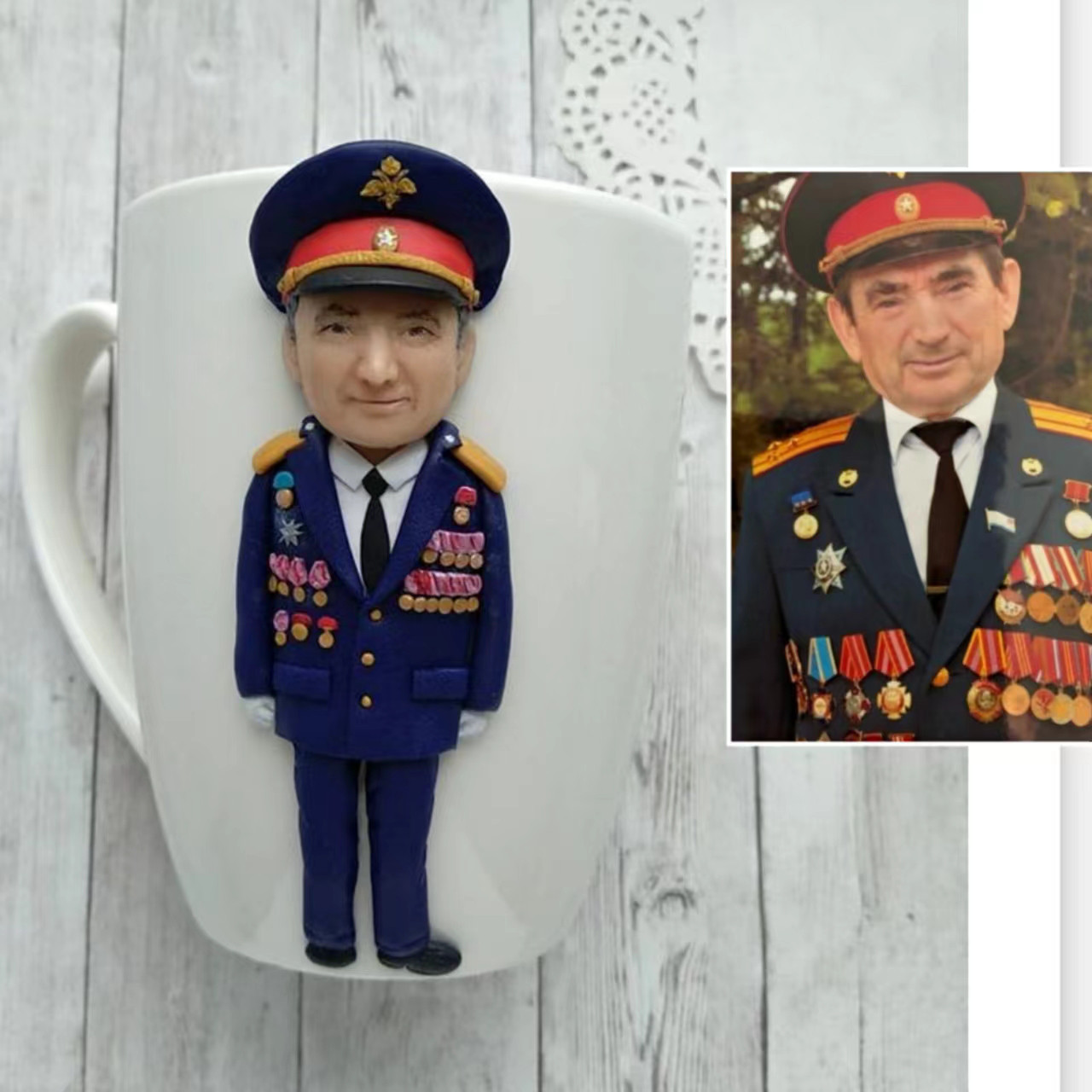 【オーダーメイド】お写真入から コーヒーカップ 3D 似顔絵 肖像画 写真 人形 コップ マグカップ フィギュア 誕生日