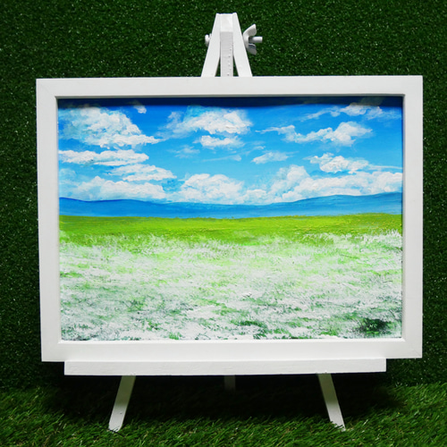 油絵 絵画 【白いお花畑】 絵画 HR 通販 14136898｜Creema
