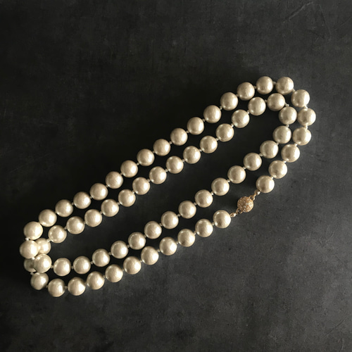 □◾️新作 コットンパール シルク糸ノット編みロングネックレス