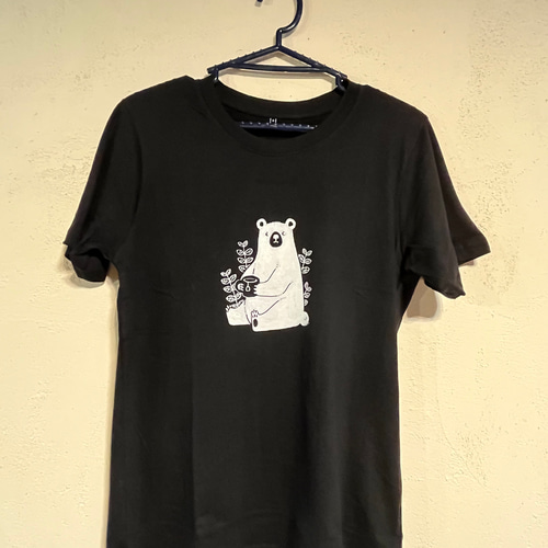 クマさんデザイン半袖メンズTシャツ 綿100% （男女兼用） T
