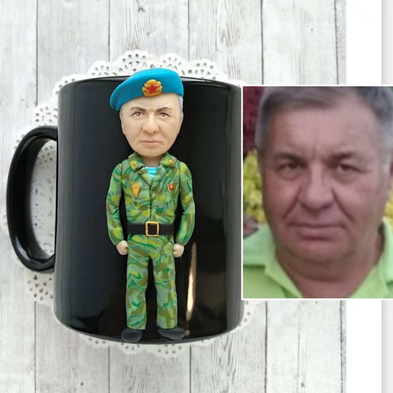 【オーダーメイド】お写真入から コーヒーカップ 3D 似顔絵 肖像画 写真 人形 コップ マグカップ フィギュア 誕生日