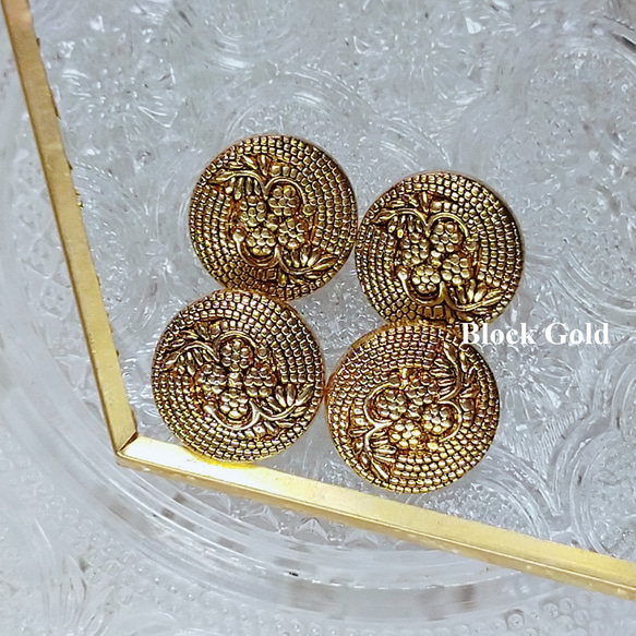 M776.Gold【18mm set 8 pcs】金色裝飾鈕扣 第3張的照片