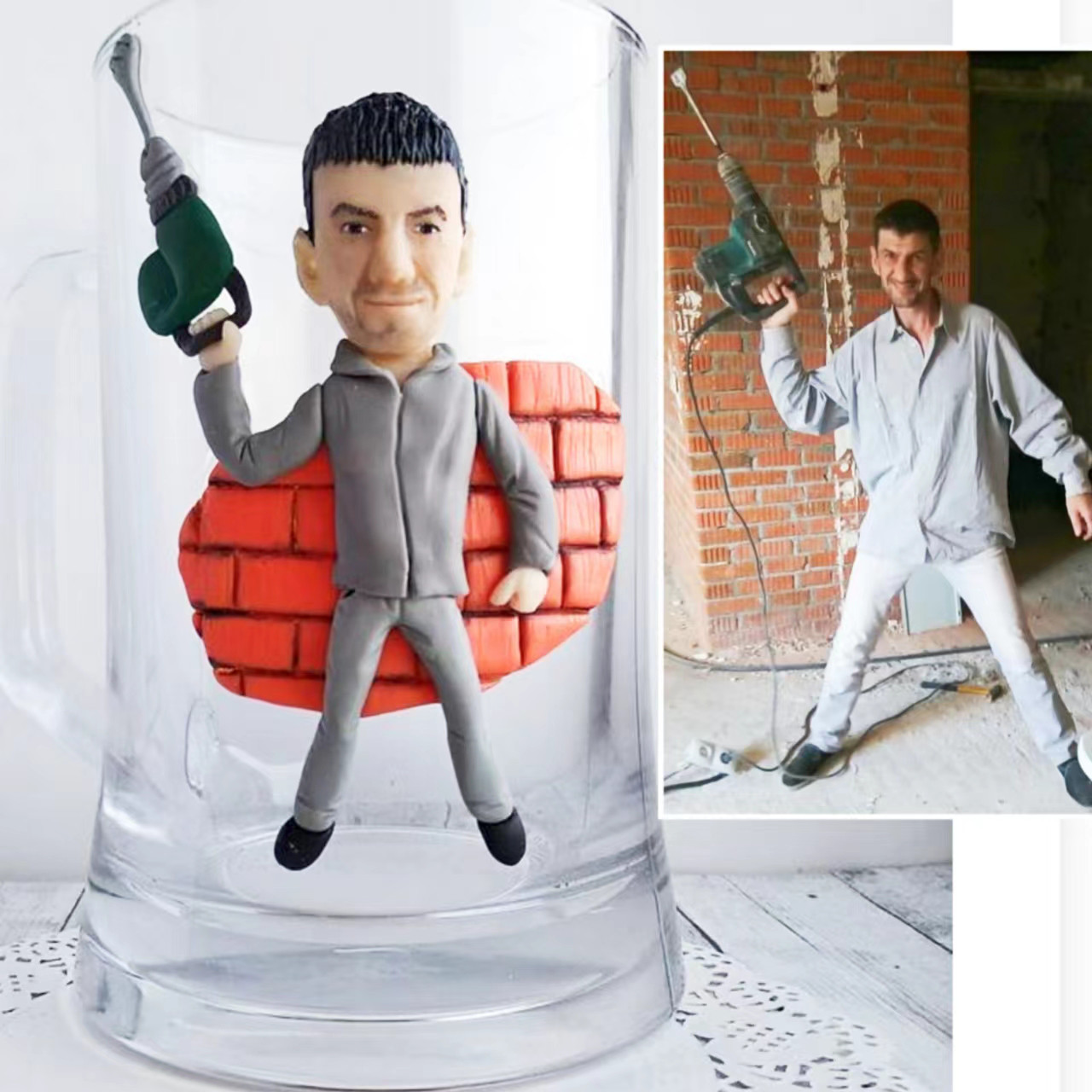 【オーダーメイド】お写真入から コーヒーカップ 3D 似顔絵 肖像画 写真 人形 コップ マグカップ フィギュア 誕生日