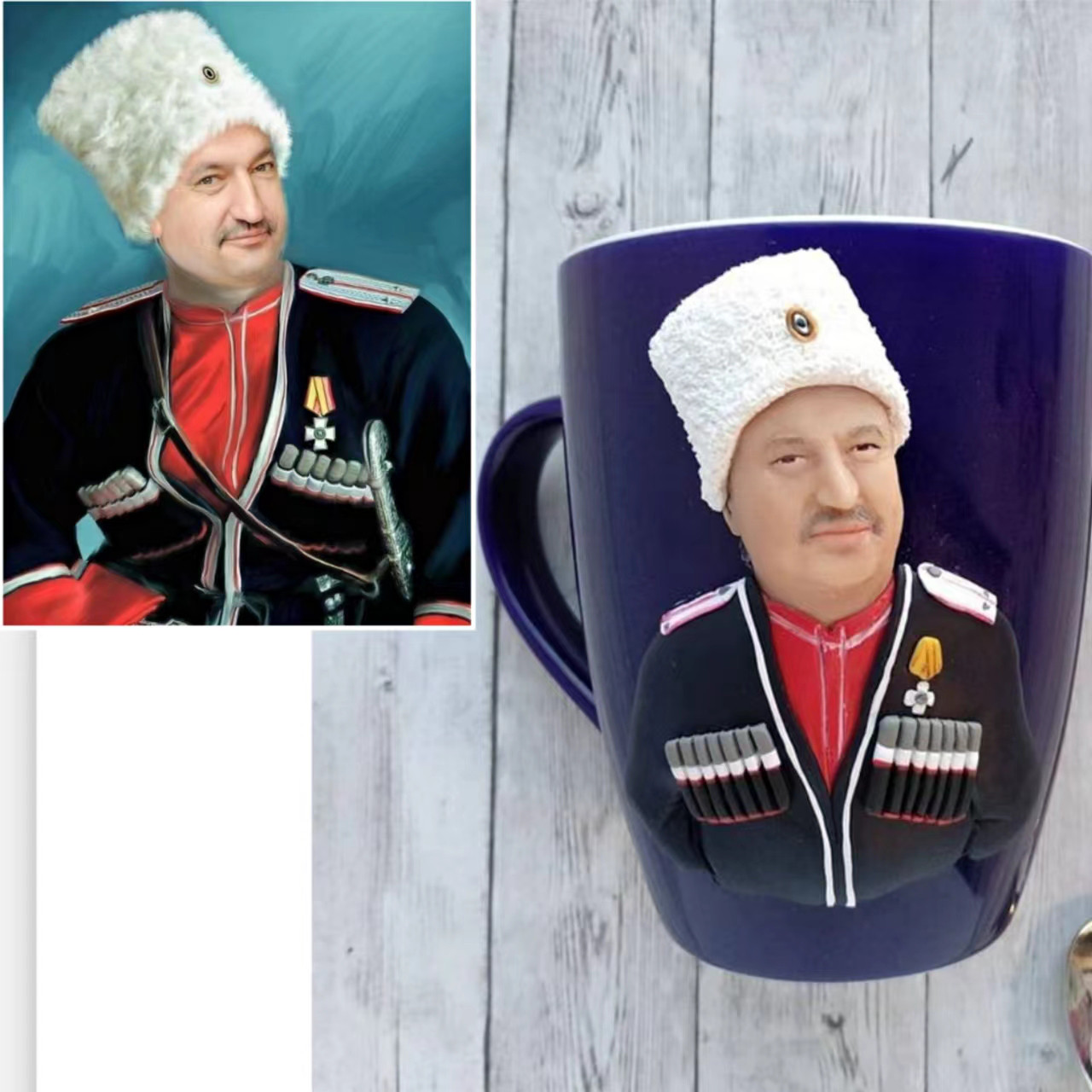 【オーダーメイド】お写真入から コーヒーカップ 3D 似顔絵 肖像画 写真 人形 コップ マグカップ フィギュア 誕生日