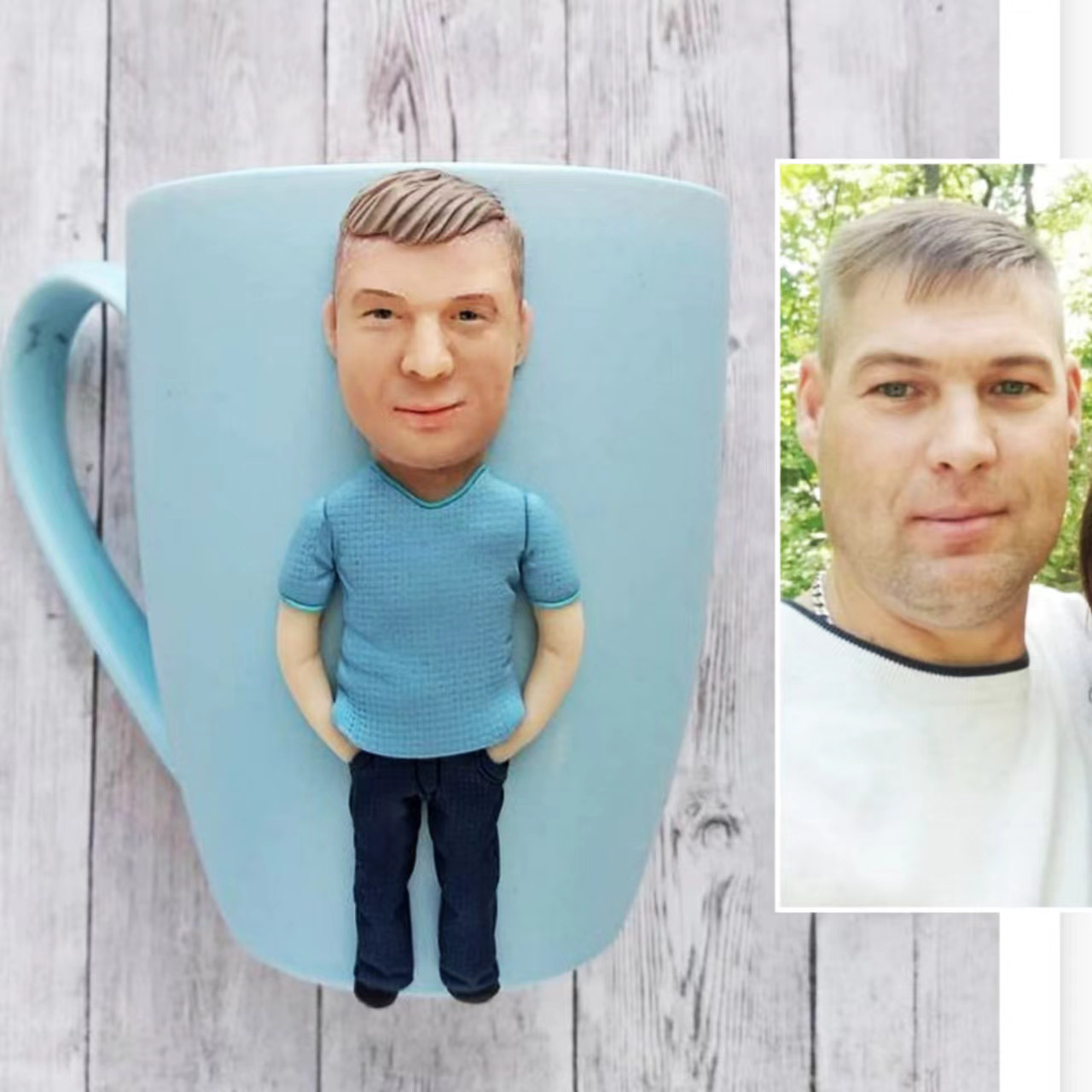 【オーダーメイド】お写真入から コーヒーカップ 3D 似顔絵 肖像画 写真 人形 コップ マグカップ フィギュア 誕生日