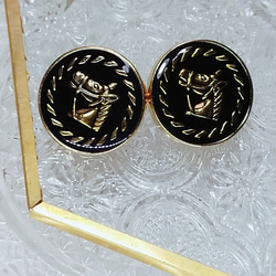 M183【21mm set 6 pcs 】金色的馬琺瑯鈕扣 第3張的照片