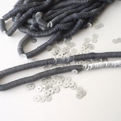 フランス製スパンコール 4mm マットシルバー #PA05-M.SV4/オートクチュール刺繍 リュネビル刺繍 糸通し 1枚目の画像