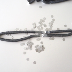 フランス製スパンコール 4mm マットシルバー #PA05-M.SV4/オートクチュール刺繍 リュネビル刺繍 糸通し 2枚目の画像