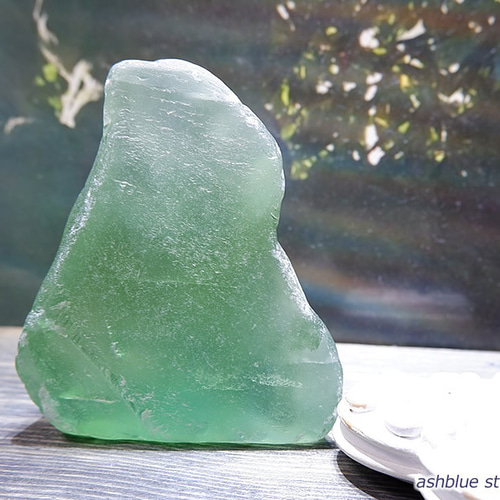 グリーンフローライト特大タンブル【E】 220.9g 天然石 ashblue 通販