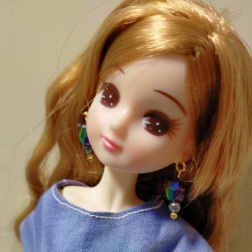 2点セット 半袖ワンピース グラデーション 紫 水色 リカちゃん 服 