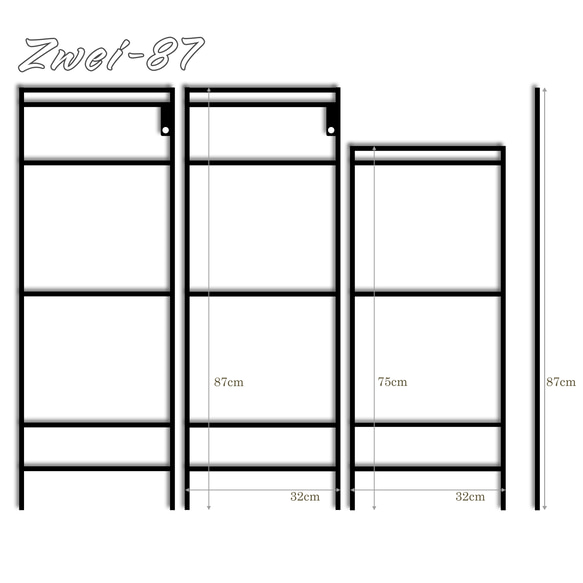Zwei-87 アイアンラック アイアンレッグ アイアンシェルフ キッチンラック キャンプ 什器 6枚目の画像