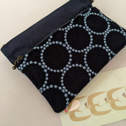 mina perhonen【tambourine/nive+blue】タンバリンダブルポーチ(M