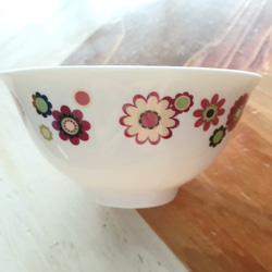 レトロなお茶碗とお箸置きセット(お花A) 4枚目の画像