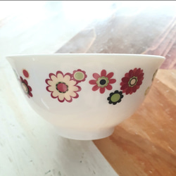 レトロなお茶碗とお箸置きセット(お花A) 2枚目の画像