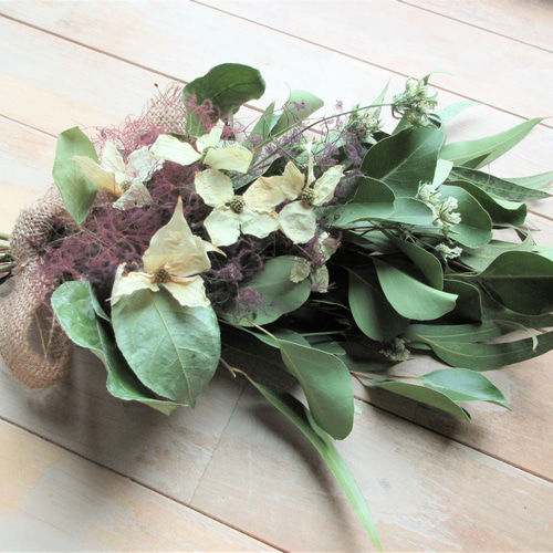 スモークツリーとヤマボウシ スワッグ Cotton Cloth 通販 14127107