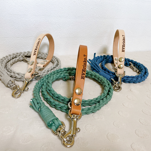 本革×パラコードリード オーダーページ リード・首輪 EVErinko 通販