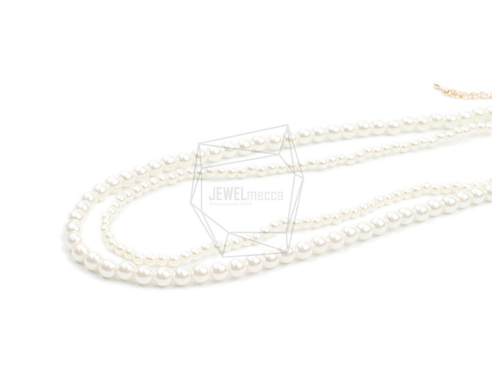CHN-064-G【1個入り】ダブルイミテーションパールネックレス,Double