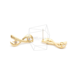 ERG-2081-MG【2個入り】リボンピアス,Rope Ribbon Earring/10mm X 20mm 2枚目の画像