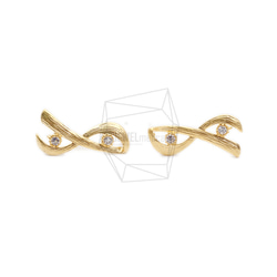 ERG-2081-MG【2個入り】リボンピアス,Rope Ribbon Earring/10mm X 20mm 1枚目の画像