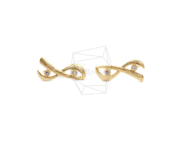 ERG-2081-MG【2個入り】リボンピアス,Rope Ribbon Earring/10mm X 20mm 1枚目の画像